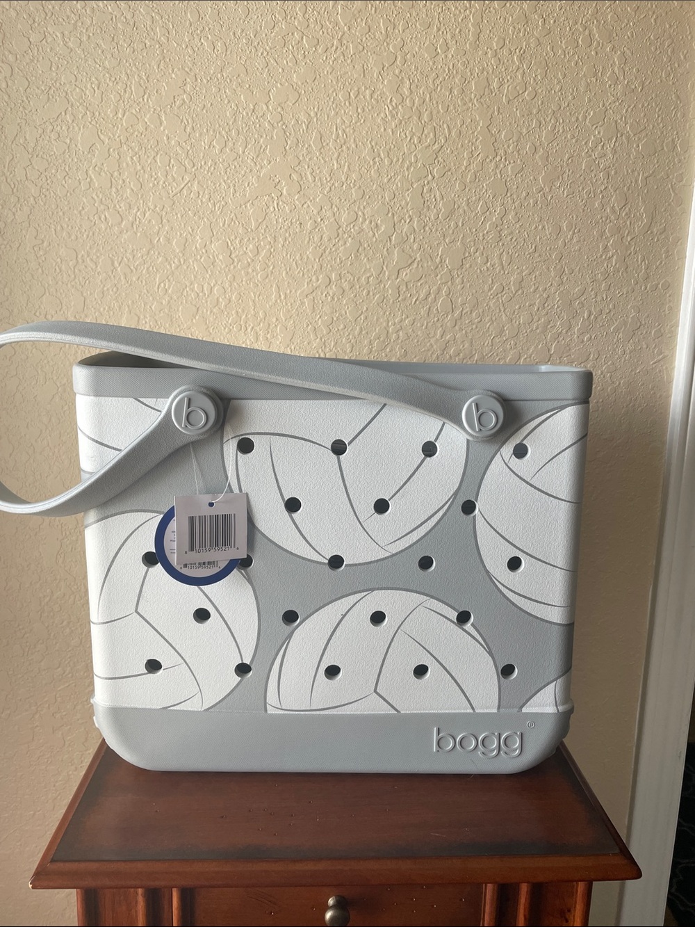 BOGG BAG Light Gray & White Circular Pattern Tote
